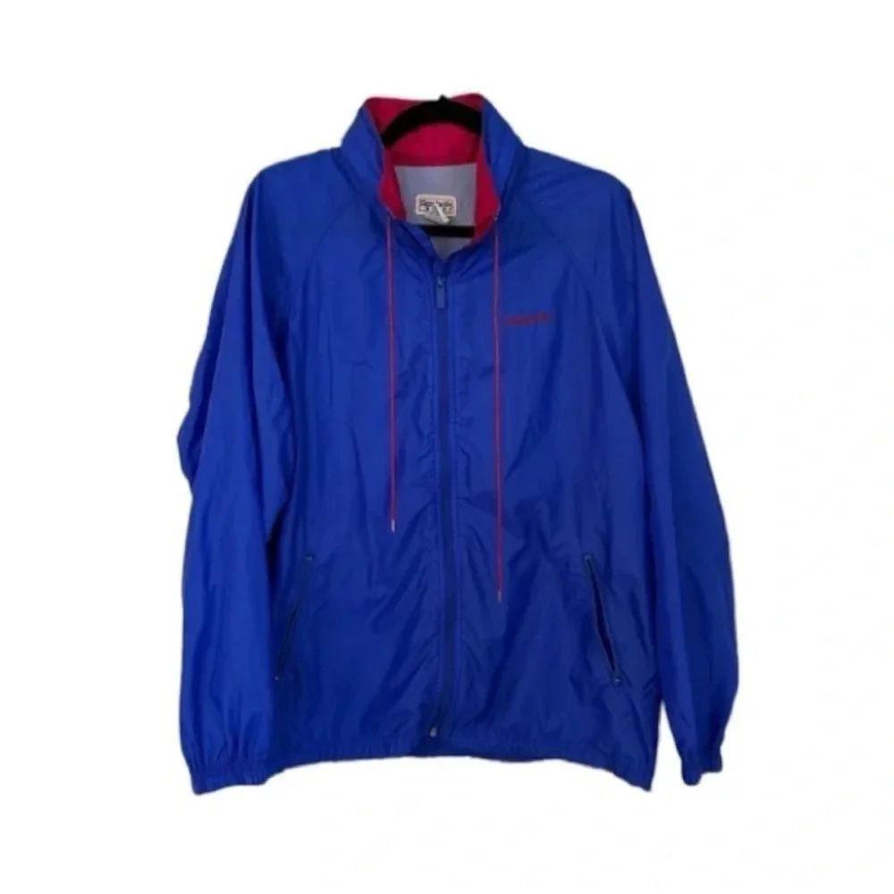 Reebok Sport Vintage Windbreaker Full Zip Jacket with Hood Option Sz L GUC